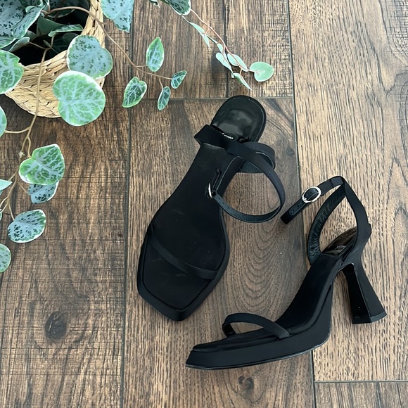 Jeffrey Campbell America Heels in Black Satin - Picture 2 of 9